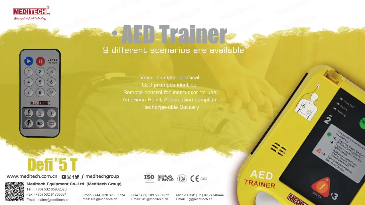 Defi 5T y pulgadas Entrenador AED y quot; IR control remoto